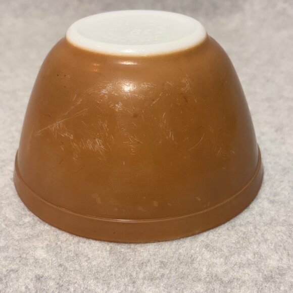 Vintage PYREX Bowl Brown #401 Nesting Mixing Ovenware Kitchen Made in USA - Picture 3 of 8